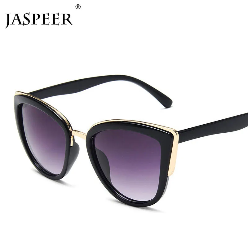 JASPEER модные Кошачьи Глаза Солнцезащитные очки женские роскошные брендовые дизайнерские винтажные Кошачьи Глаза Солнцезащитные очки женские ретро очки с полной оправой стильные очки