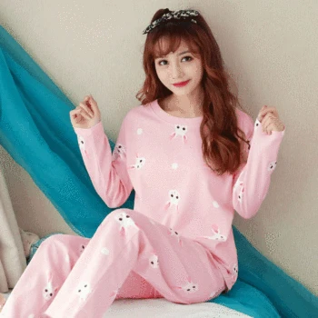 

Women pajamas Set Spring pajamas for women pajama set sleepwear Cartoon pijamas Printed pyjamas women Long Sleeve Cute pijama