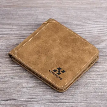 

Men Leather Bifold Wallet ID Credit Card Holder Short Soft Wallet SIM Card Credit Card Holder Purse
