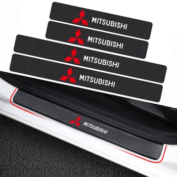 

For Mitsubishi ralliart Lancer 9 10 Asx Outlander 3 Pajero Sport Car styling Carbon Fiber Door Sill Scuff Plate Decor Sticker