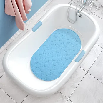 

Silicone Bath Mat for Kids High Quality Multiple Suction Cup Non-slip Bathroom Shower Mats Oval Shape Bathtub Silicone Pad