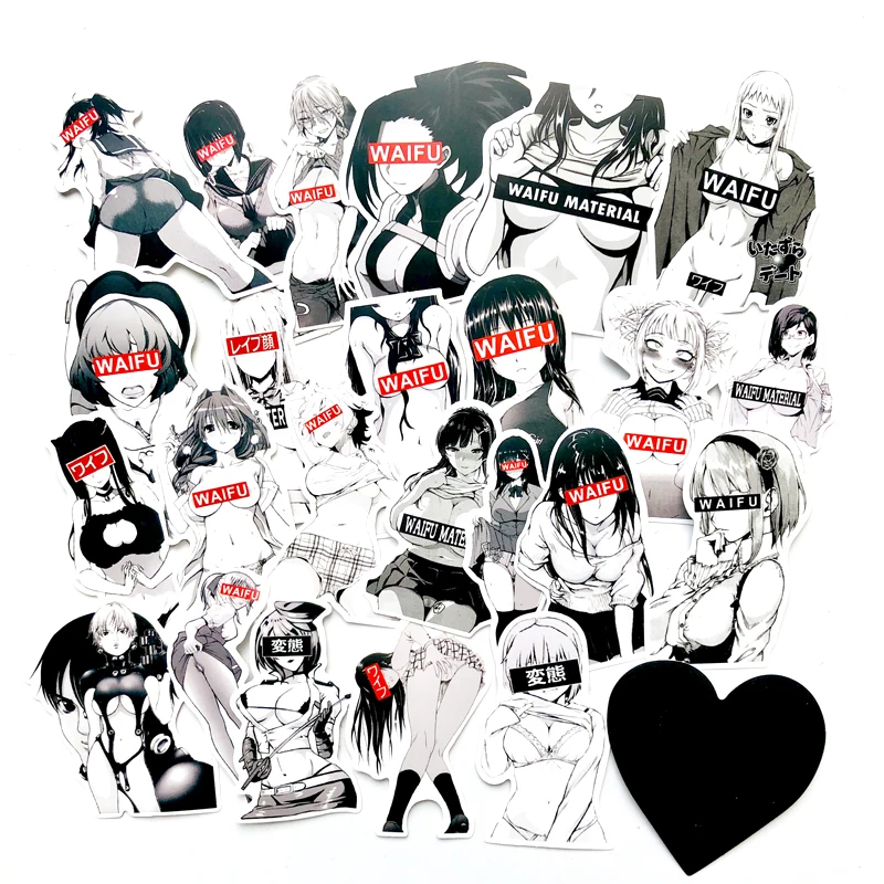 30pcs Waifu Stickers Anime Pinup Girl Laptop Love  S YyGUDE 