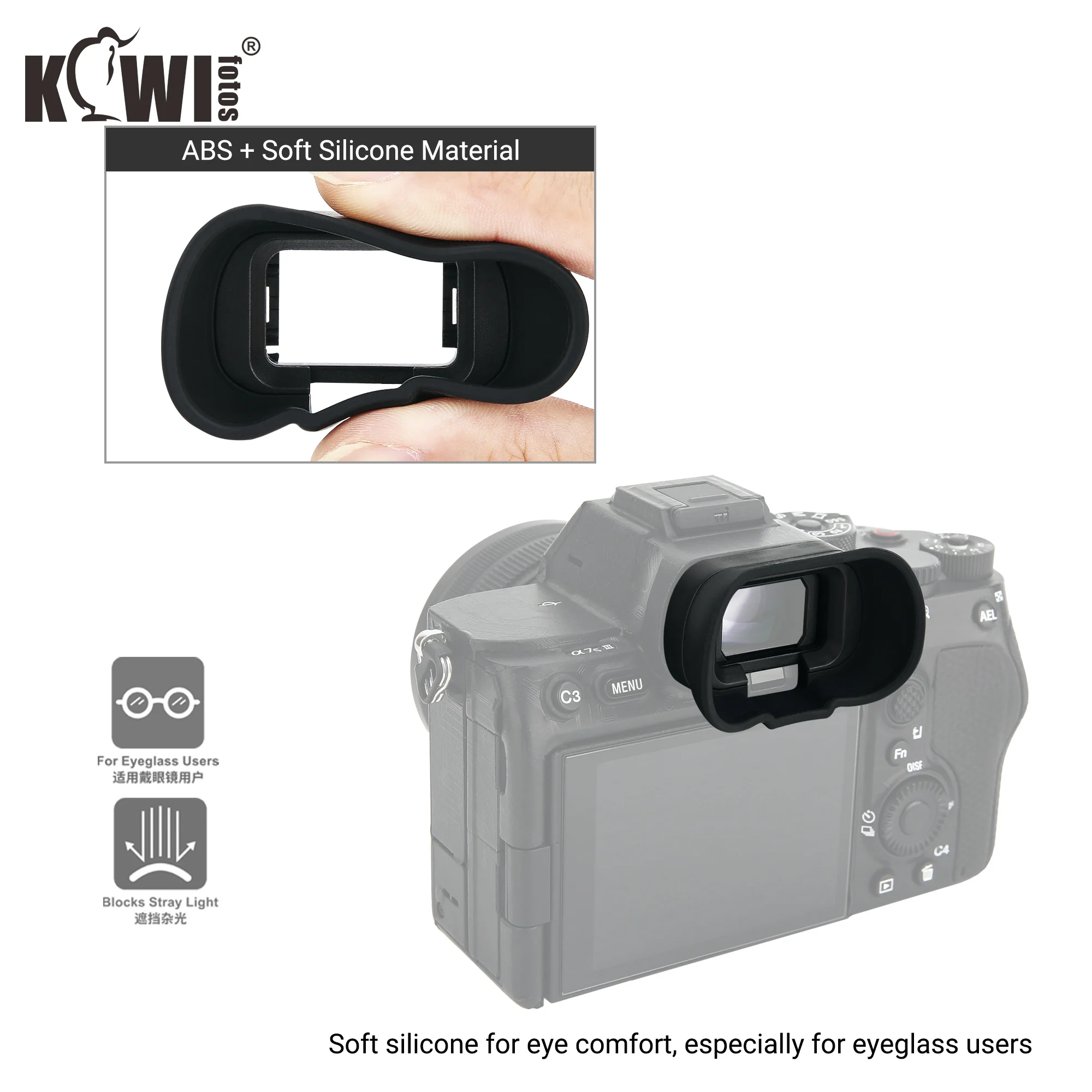 Visor da Câmera Estendido para Sony Protetor de Sombra Ocular Eyecup iv a1 A7siii A7s3 A7sm3 Substitui Fda-ep19 A7m4 A7iv a7 - Image 4