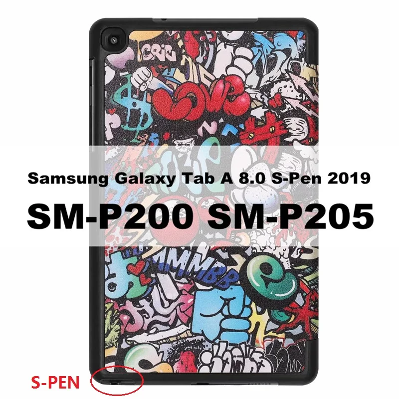 3-в сложенном виде чехол для samsung Galaxy Tab A8 с Стилус S-Pen 8," Магнитная Крышка для samsung SM-P200 SM-P205 SM-T290 SM-T295 Fundas - Цвет: A8 with S Pen