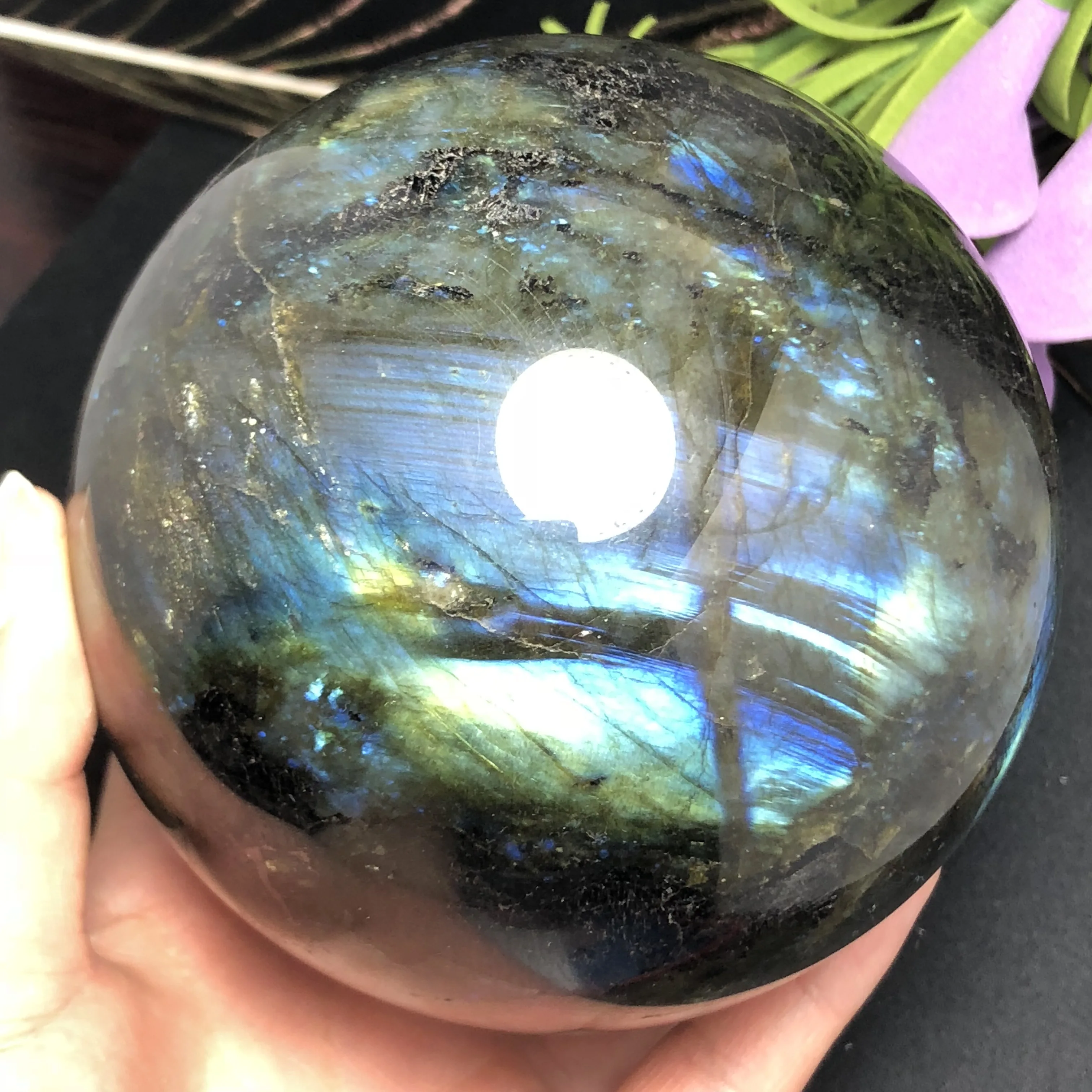 

natural labradorite quartz sphere meditation reiki healing crystals stones Mineral ball Home decoration Craft