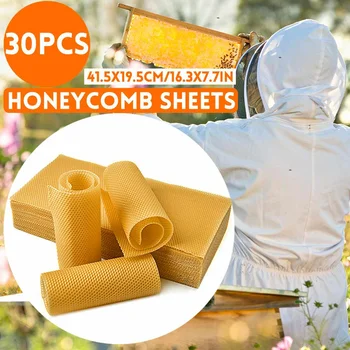 

30Pcs 415x195mm Honeycomb Beeswax Foundation Beehive Wax Frames Base Sheets Bee Comb Honey Frame Beeswax Sheet