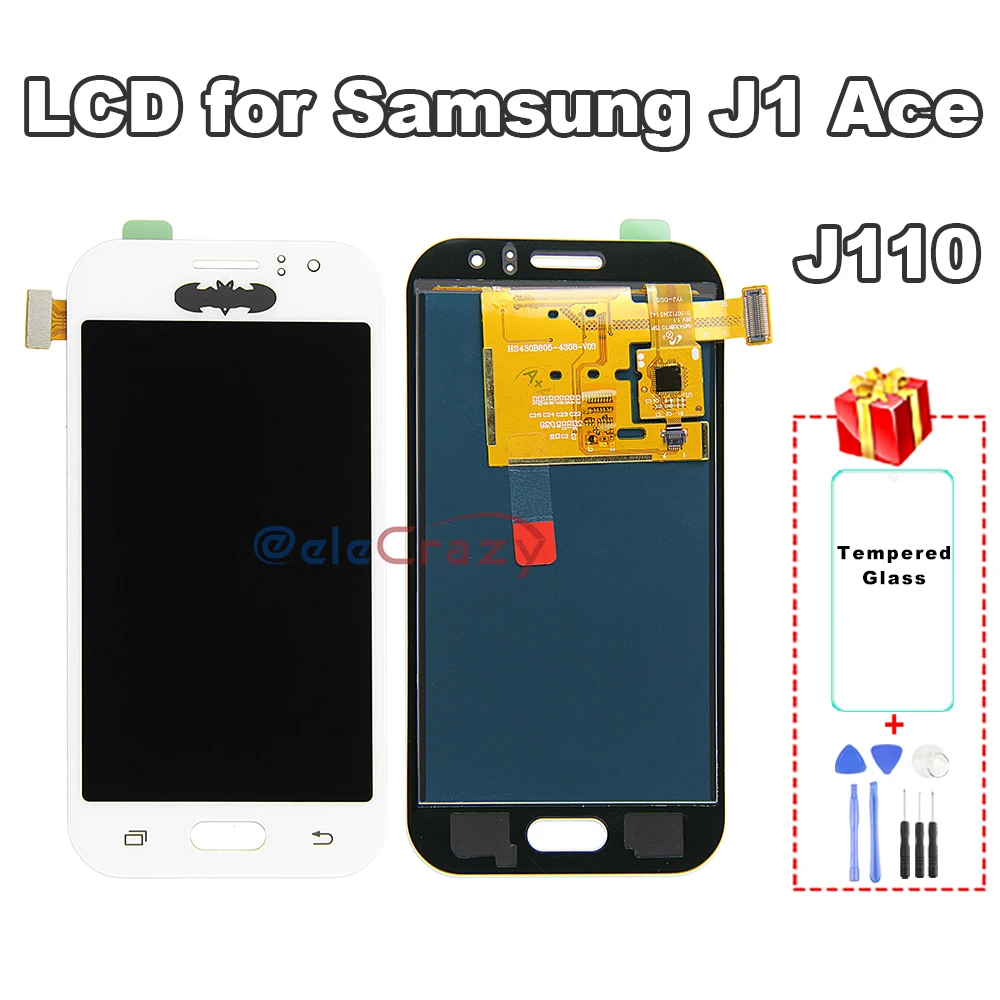 100% протестированный ЖК-дисплей для SAMSUNG Galaxy J1 Ace J110 J110F J110H J110M с сенсорным экраном в