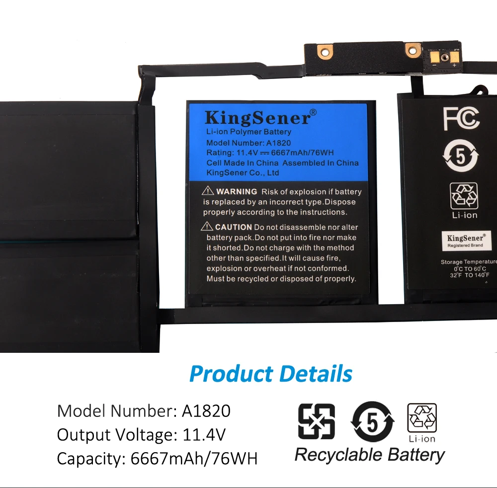 Kingsener-bateria do Portátil para Apple Macbook Pro 15 Polegadas A1820 A1707 2023 2023 Ano 11.4v 6667mah Novo - Imagem 2