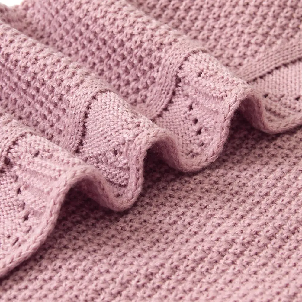 Baby Blankets Knitted Newborn Soft Warm Swaddle Wrap Sleep Sacks 100*80cm Kids Bath Towels Children Outdoor Stroller Accessories