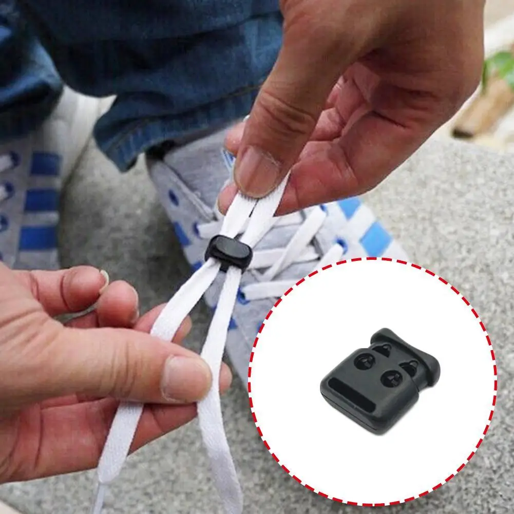 10pcs Shoelace Buckle Non-slip Stopper Rope Clip Clamp Cord Lock Running 15x27mm 