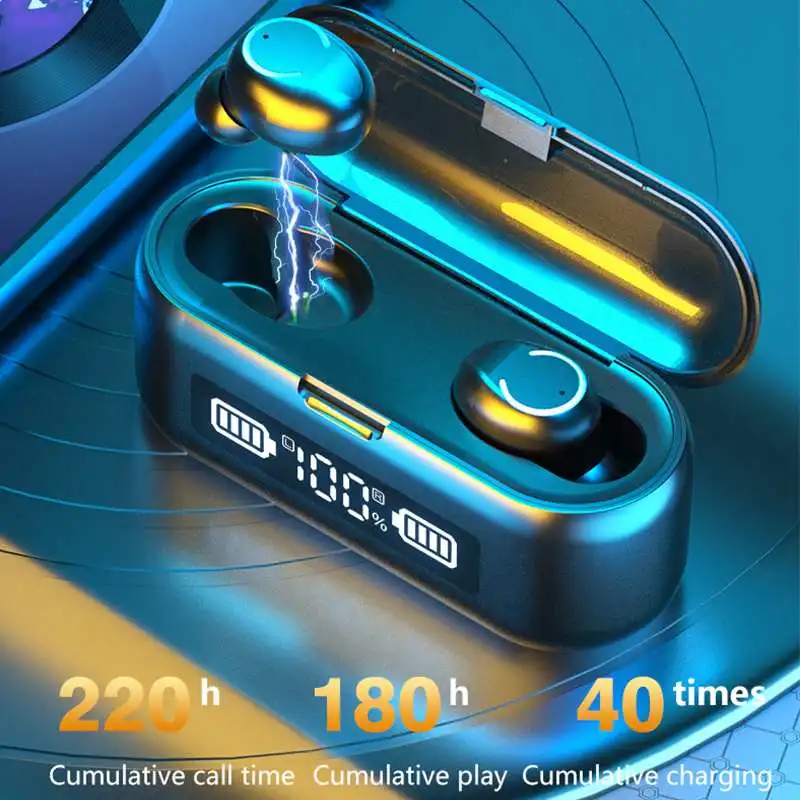 Hot IPX7 Waterproof Sport TWS Wireless Headphones Noise Reduction Music Earphones 5 1 Bluetooth Headphones 9D Stereo Earbuds