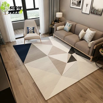 

Slow Tree 3D Printed Living Room Rug Light Gray Home Bedroom Area Carpet Fashion Geometric Absorb Water Baby Crawling Mat
