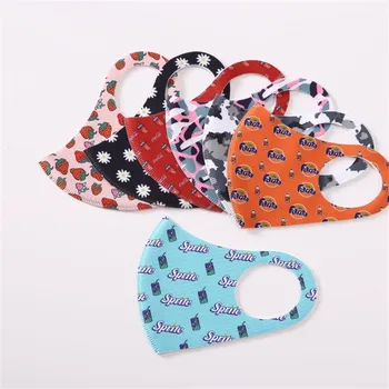 

10PCS colorful Printed Mask Reusable Fabric Face Fashionable Neutral Washable Dustproof three-dimensional Mask
