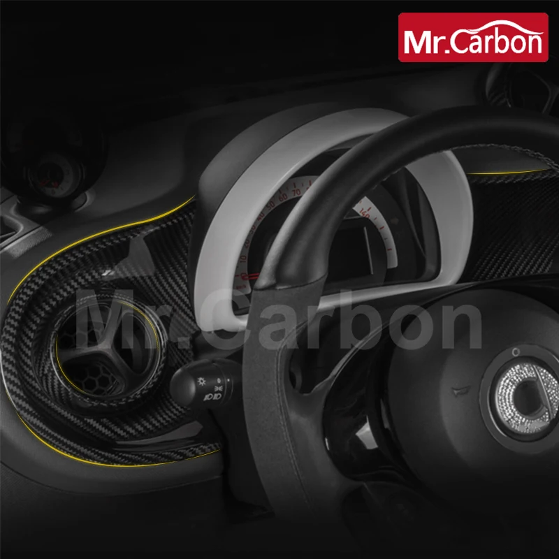 

Декоративная крышка для приборной панели автомобиля из углеродного волокна для Mercedes Smart 453 Fortwo Forfour аксессуары для стайлинга интерьера модифицированные продукты