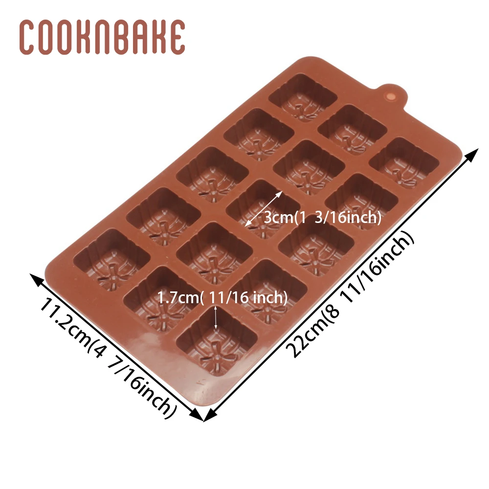 COOKNBAKE силиконовая форма для шоколадной коробки Форма для конфет ледяная Желе Форма для торта Печенье Кондитерские инструменты для выпечки DIY украшения торта 15 отверстий