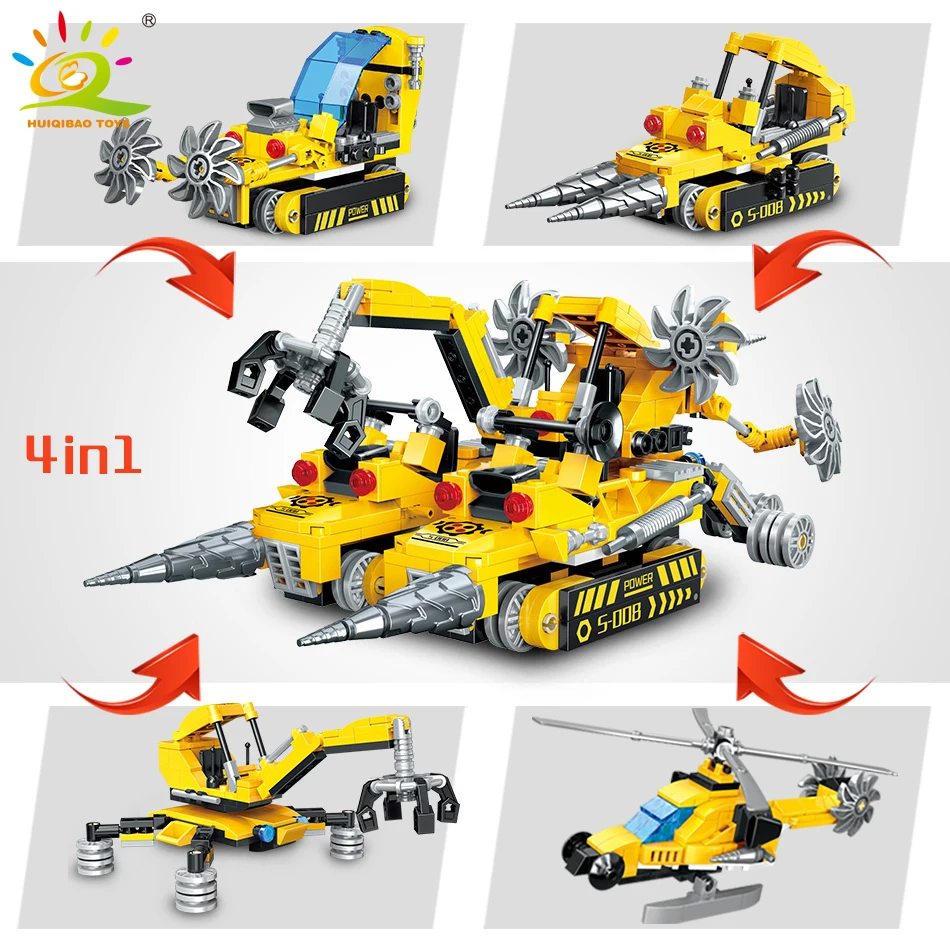 8in1 Engineering Construction Vehicle Building Blocks Truck Toys Bricks 622pcs 