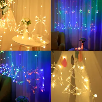 

Christmas Day Room Decoration Net Red Girl Heart Decoration Socket Button Curtain Light