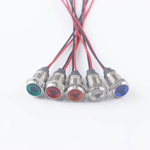 Led 금속 표시 등 6mm 방수 신호 램프 6 v 12 v 24 v 220 v 와이어 빨간색 노란색 파란색 녹색 흰색 6zsd. x 3