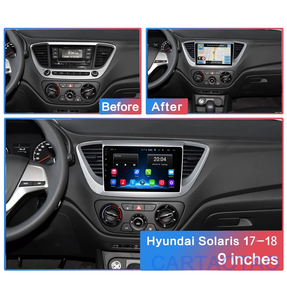 2G+ 32G " 2din Android 8,1 автомобильный Радио плеер для hyundai Solaris Verna автомобильный Радио gps навигация wifi плеер без DVD