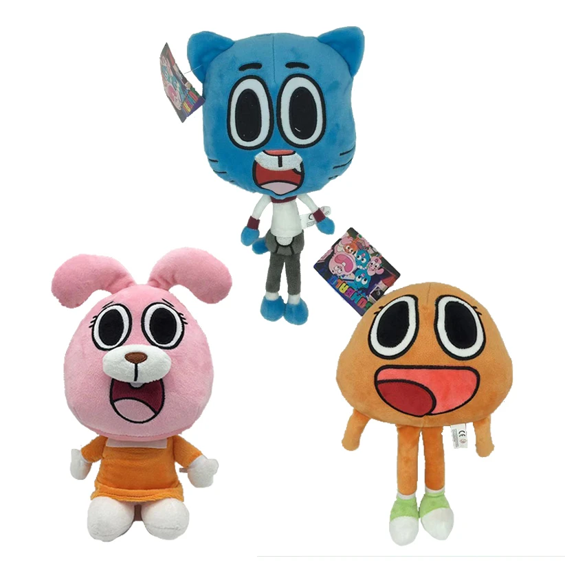 3pcs Lot The Amazing World Gumball Darwin Anais Cartoon Plush Doll Toy Cute Cat Bunny Gumball Stuffed Toy Children Kids Toy 25cm Stuffed Plush Animals Aliexpress