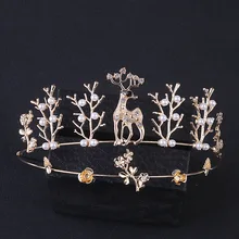 Диадемы на день рождения и девичьи Свадебные короны, свадебные диадемы, вечерние диадемы, хрустальные стразы, жемчуг, олененок, корона на Рождество, Хэллоуин