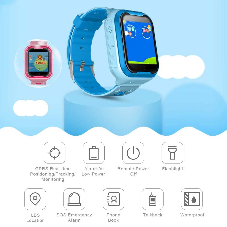 Детские часы умные спортивные детские для детей мальчиков и девочек GPRS