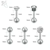 ZS 10 Pcs/lot 5 Style Crystal Stud Earrings For Women Girls Stainless Steel Tragus Helix Piercings Cubic Zirconia Earring Sets ► Photo 3/6