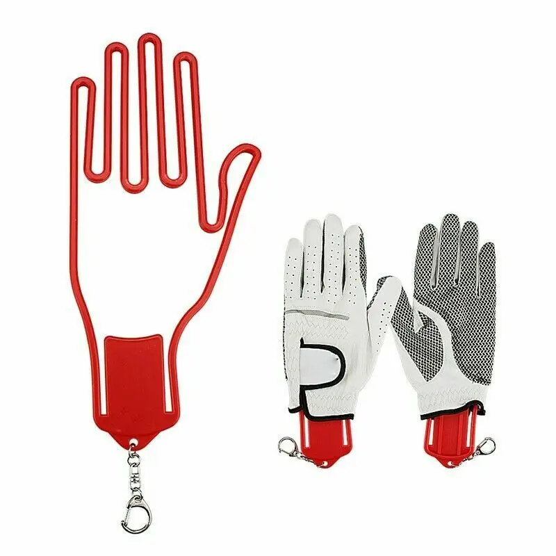 Plastic Sports Golf Glove Holder With Key Chain Plastic Glove Rack Dryer Hanger Stretcher Tool