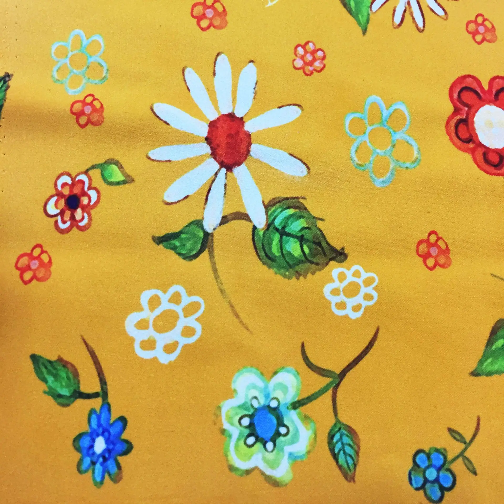 European and American brand spring and summer models printed orange  hand-painted girl floret printing handmade DIY fabric