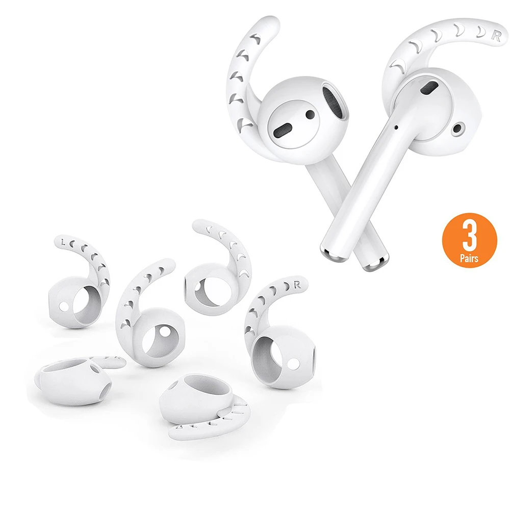 Для Air Pods силиконовые аксессуары для AirPods gear Iconx для Airpod ушные крючки наконечники наушники для Apple AirPods чехол earpods чехол - Цвет: 3 pair white Boxed