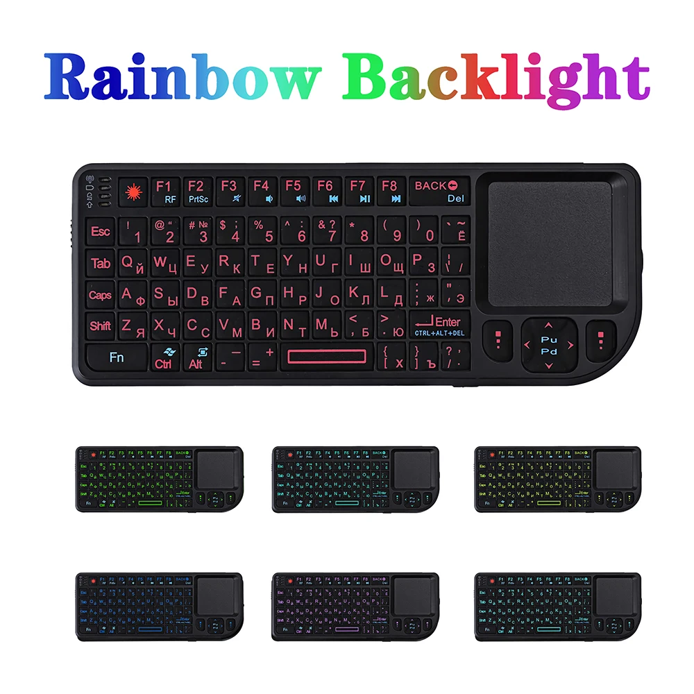 Kebidumei-teclado sem Fio em 2.4g rf com Touchpad Mouse para pc Notebook Smart tv Box Novo de Alta Qualidade - Imagem 2
