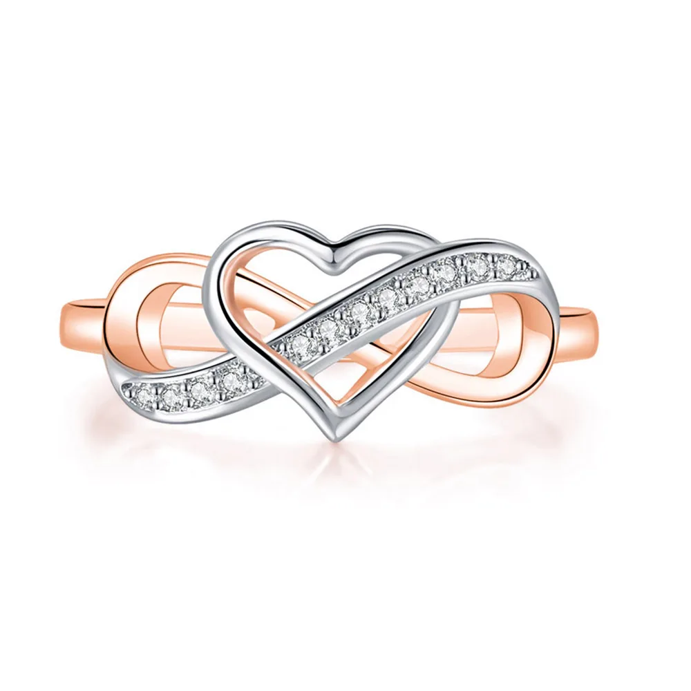 Rings for Jewellery Engagement Gift Infinite Wedding Double-Color-Plated Women Love DZR029
