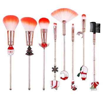 

8pcs Pro Christmas Elk Makeup Brushes Set Foundation Powder Eyeshadow Eyebrow Cosmetic Brush Tools