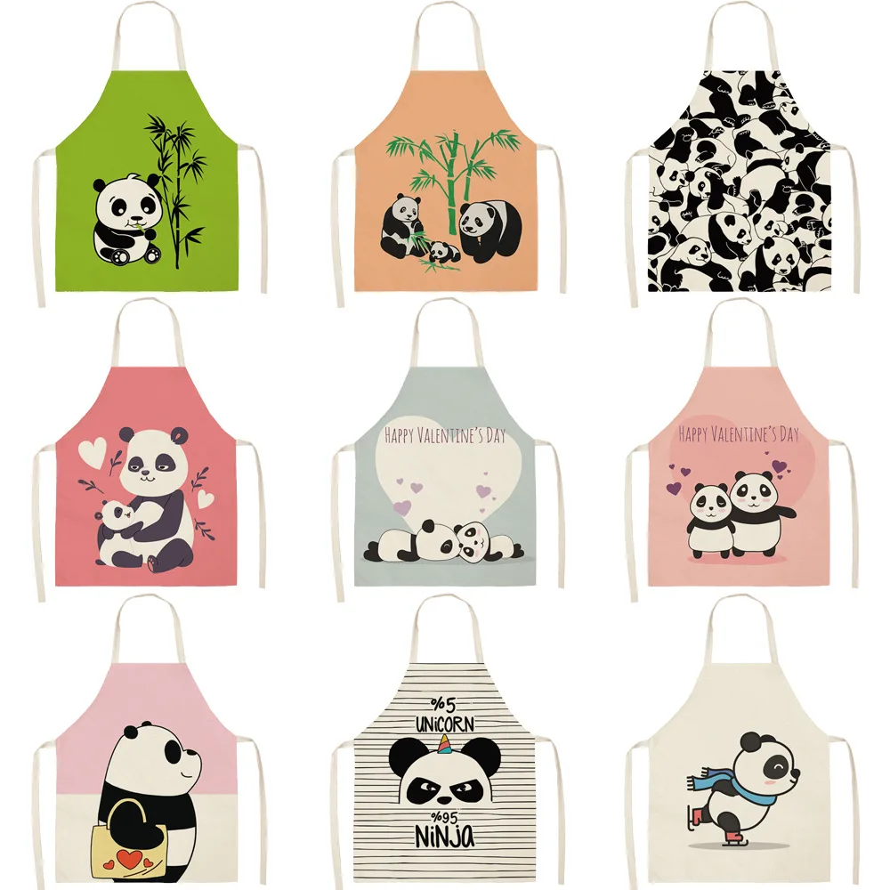 1pcs/lot Cartoon Panda theme apron for kitchen for children's kitchen apron or womens kitchen aprons kitchen apron