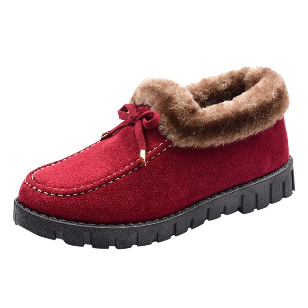 Женские Кроссовки женская обувь на зиму как у мамы, теплое мягкое покрытие флок, однотонный цвет, мягкая подошва, с бантом Повседневная обувь zapatillas de deporte обувь женская# B20