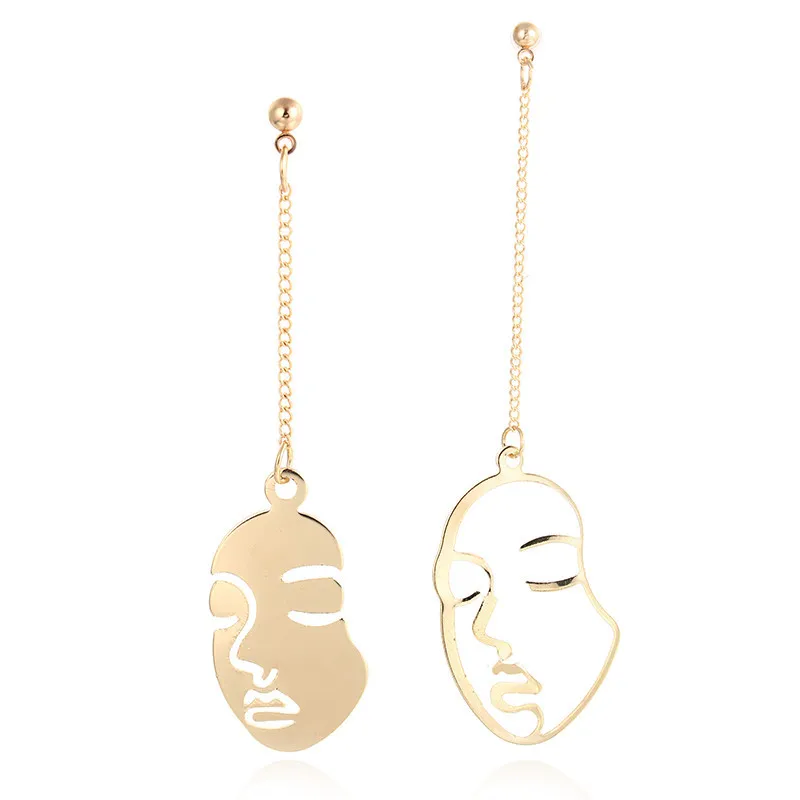 Luckyoverflow Модный Ювелирный Комплект с подвесками индивидуальный тренд женские серьги на голову для лица для женщин Подарки вечерние CA4518/11 - Окраска металла: Gold