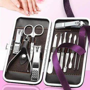 

2019 12Pcs/Set Nail Tool Set Nail Clipper Scissors Manicure Pedicure Tool Kit