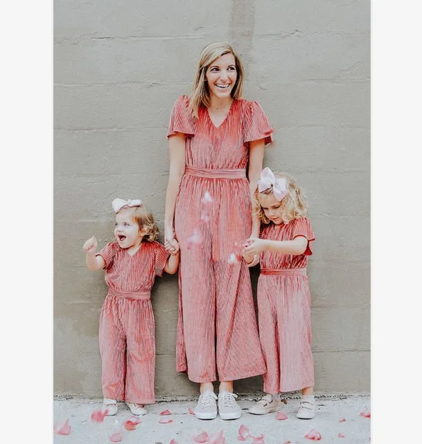 2019 Mother And Daughter Family Matching Jumpsuits Momy And Me Velvet Short  Sleeve Romper Outfits Mom Girls Parent-child Dress - Family Matching  Outfits - AliExpress