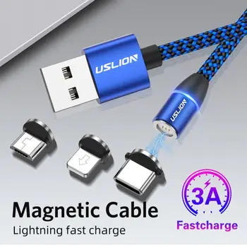 

1/2M Three-in-one Mobile Magnetic Charging Cable Is Suitable For IPhone Android Type-c Micro USB Cable Mobile Phone Cable