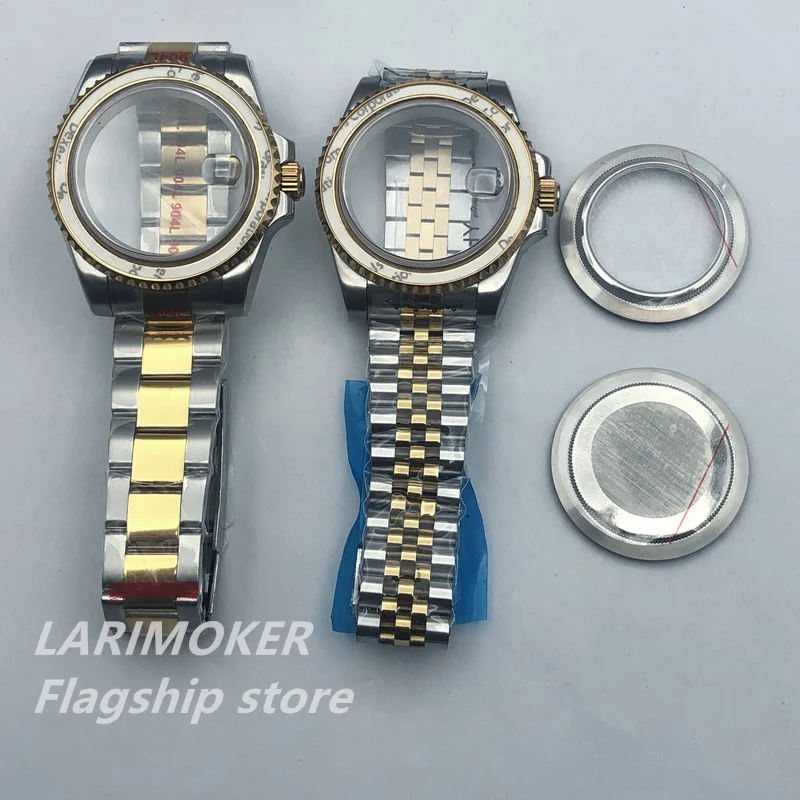 

LARIMOKER 40MM Watchcase of Gold and Silver Sapphire Crystal NH35 / NH36 NH37 / NH38 NH39 Pearl2813/8215 Automatic Movemen