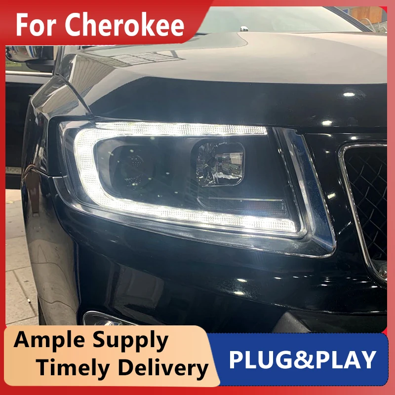 

Автостайлинг фара для Jeep Grand Cherokee фара 2011-2016 компас светодиодная фара DRL Биксеноновые линзы автомобильные аксессуары