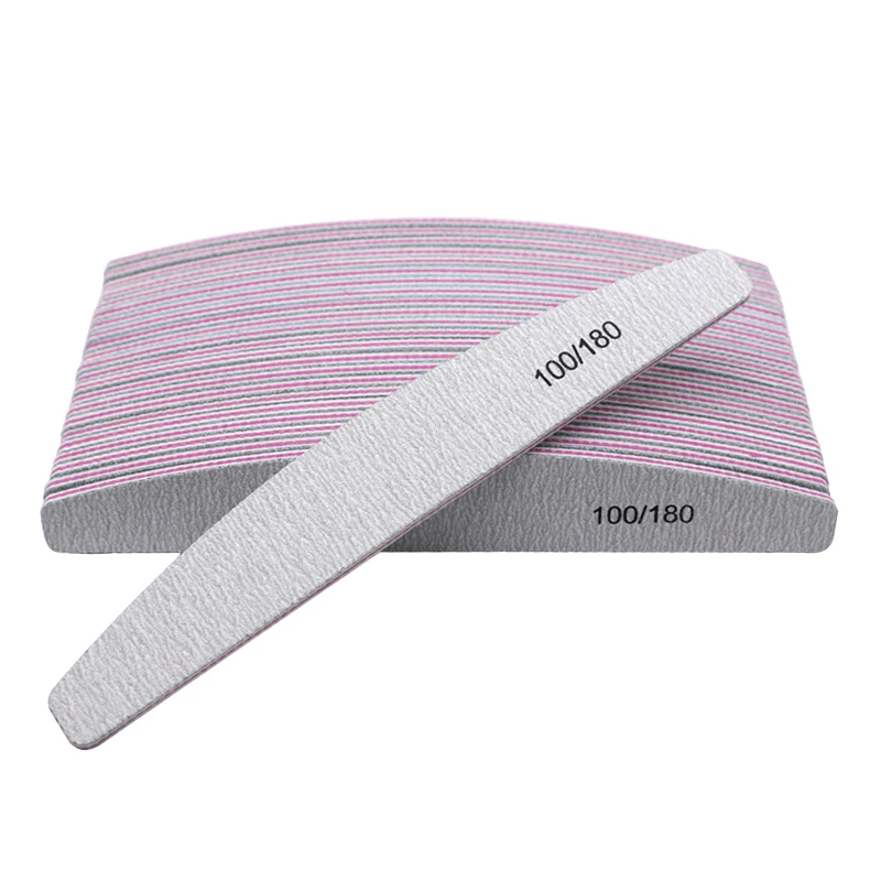

25Pcs Professional Nail Files 100/180 Sandpaper nagel vijlen Nail Art Sanding File Buffer Blocks Lime Curve Manicure Nail Tools
