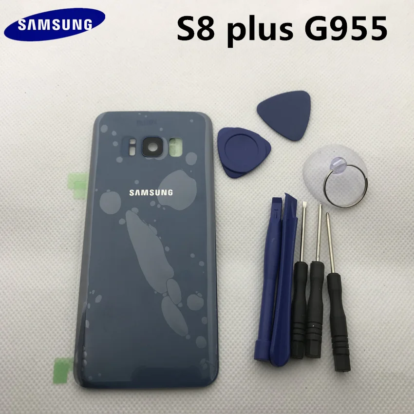 Новая Оригинальная Задняя крышка батареи для samsung Galaxy s8+ edge plus G955 G955F Задняя стеклянная крышка корпуса с логотипом+ наклейка+ Инструменты