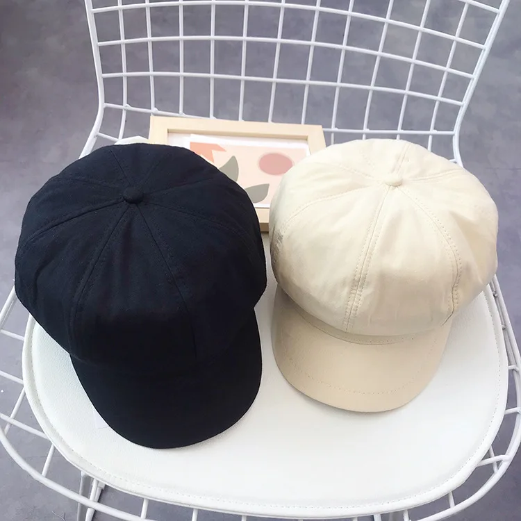 

New Style Korean-style Cotton Breathable Octagonal Hat Spring and Summer Casual Simple Versatile bei lei mao Classic Solid Color