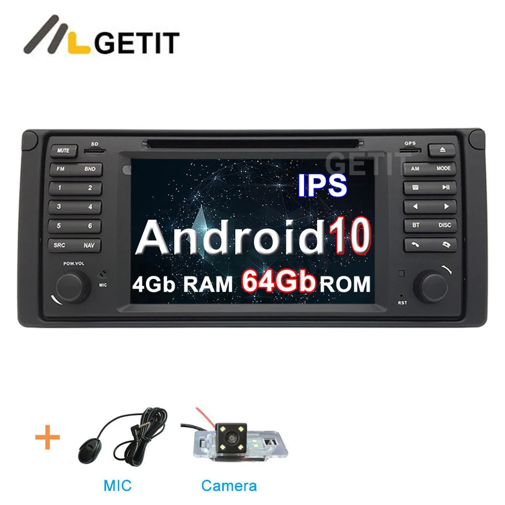 Android 10,0 Автомобильный DVD стерео радио плеер Multimedio gps для BMW E39 - Цвет: 4G CAMERA