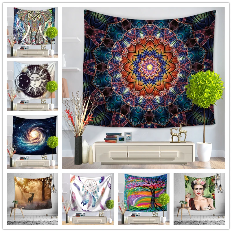 

200 designs wall hanging tapestry bohemian mandala beach towel shawl elephant yoga mat bedroom sheets home decor can custom