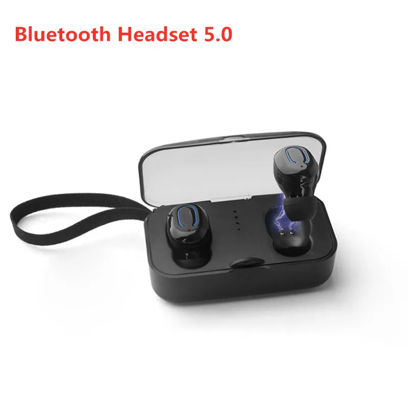 Беспроводные невидимые Bluetooth наушники TWS вкладыши BT 5 0 со светодиодсветильник кой