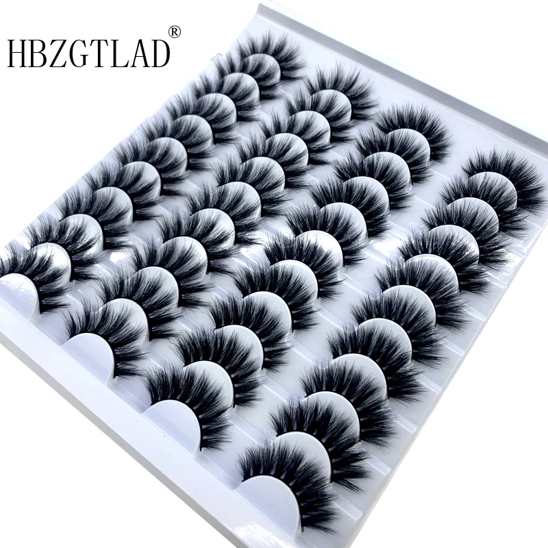HBZGTLAD 8/20 пар 3D норковые накладные ресницы натуральные/толстые длинные ресницы для макияжа инструменты для наращивания - Цвет: 20 Pairs12D007