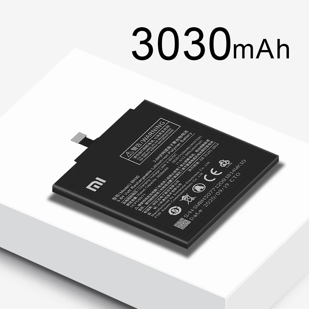 100% Оригинальный аккумулятор для телефона Xiaomi Redmi 4A Hongmi BN30 3120 мАч высокое качество