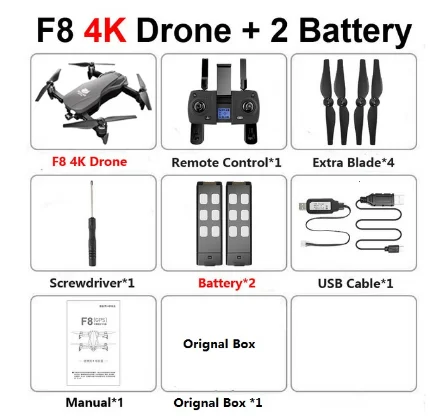 F8 профессиональный Дрон с камерой 4K HD двухосевой антивибрационный самостабилизирующийся шарнир gps WiFi FPV RC вертолет Квадрокоптер - Цветной: 4K-2 Battery